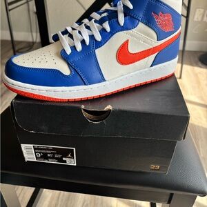 Jordan Air 1 Mid Game Royal and Orange